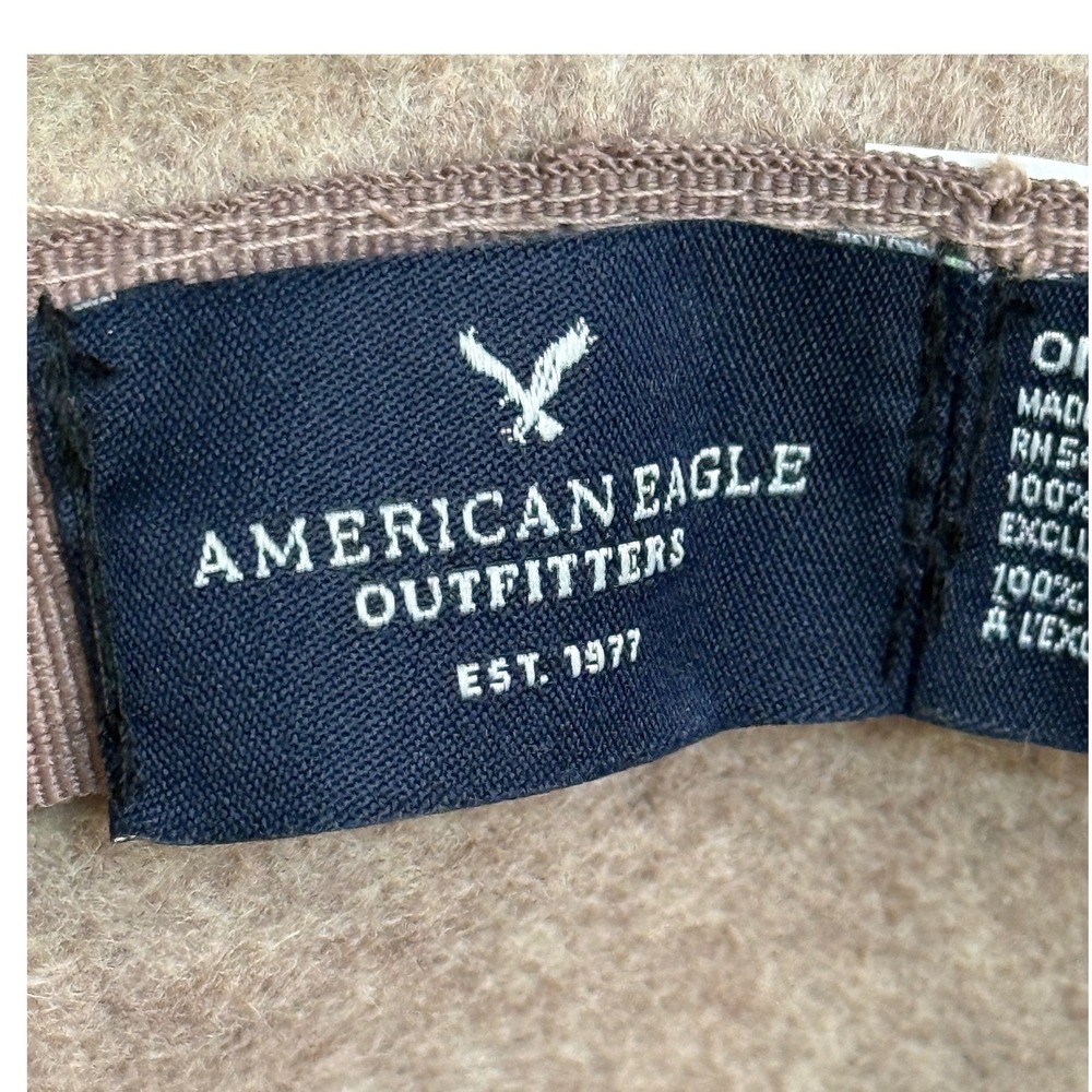 American Eagle Outfitters Wool Felt Floppy Hat Taupe Mushroom Feather One Size - Picture 8 of 12
